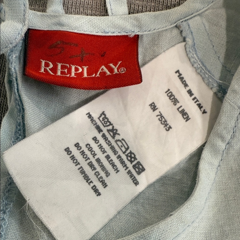 Replay 100% Linen crop top - Picture 2 of 7